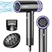 DALEEMIO Hair Dryer, 150000 RPM High Speed Blow Dryer with Upgrade Nano Chip 500 Million Negative Ionic, Thermo-Control with Diffuser & Nozzle, Purple