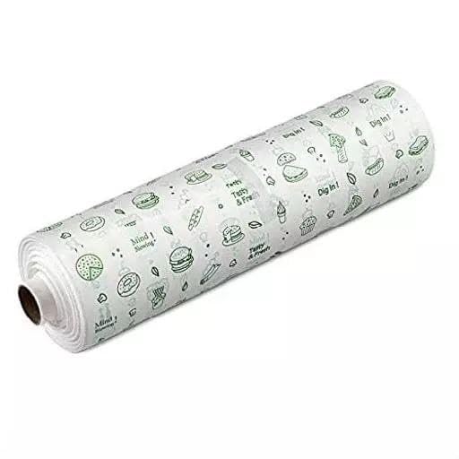Image of Eclet1kg Multipurpose Food Wrapping Paper Roll, Greaseproof Non-Stick Food Wrap for Sandwich, Burger, Roti, Paratha, Snacks, Baking & Kitchen Packing Use jo