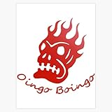 Oingo Boingo Red Burning Skull Window Water Bottle Bumper Sticker Decal 5'