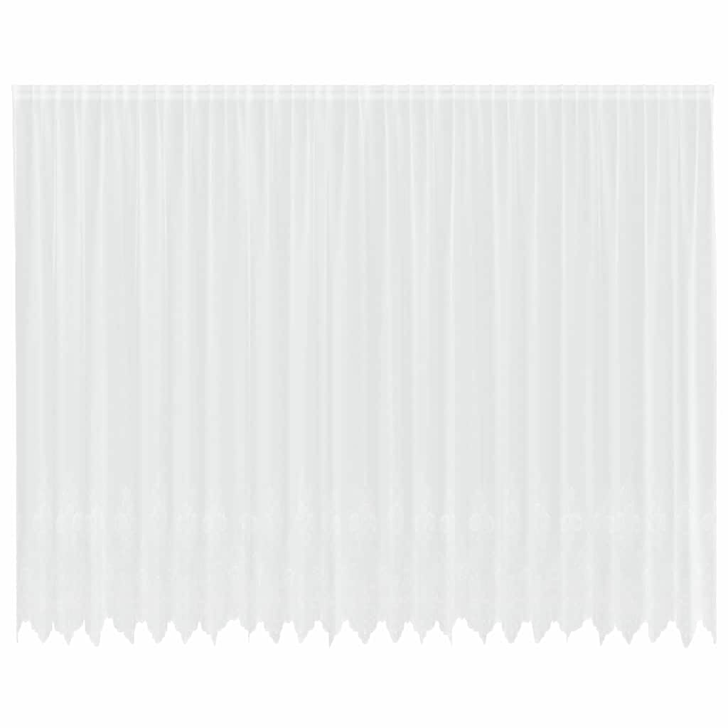 Zasłona koronkowa w kwiaty, biała, 280 x 600 cm, poliester, filtr światła, nieprzejrzysta, do salonu, sypialni, biura, 4 opcje montażu, można prać w pralce