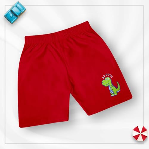 Image of Kids Toddler Unisex Casual wear Jungle Print Shorts- Pack of 5 (Kids Dino Shorts-5pcs)