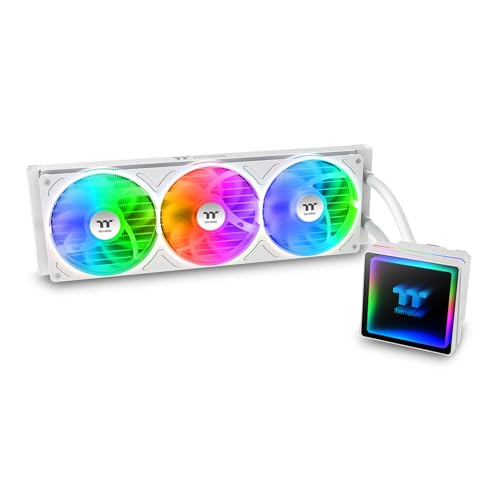 Image of Thermaltake TH360 V3 ARGB CPU Liquid Cooler; Intel /AMD; 1x360mm 500~2500rpm Single Frame ARGB Fan; 360mm Radiator; ARGB Infinity Mirror; Rotatable Pump Head; Snow; CL-W468-PL12SW-A
