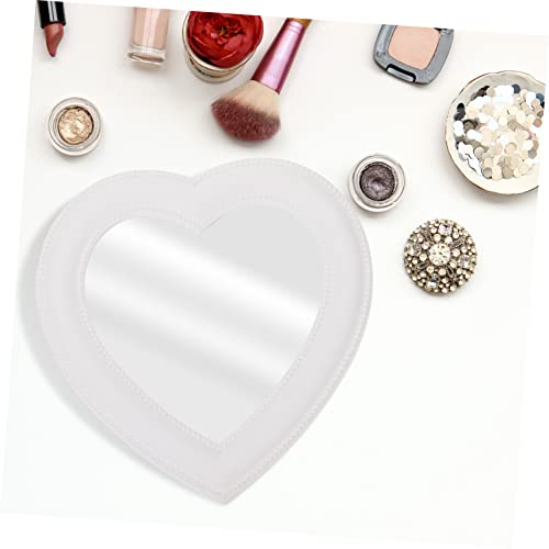 Espejo de maquillaje corazón Happyyami para pared y escritorio miniatura 5