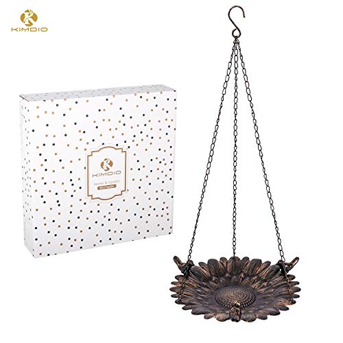 Kimdio Bird Feeder for Outside, Bird Baths for Outdoors, Feeders Hanging Tray, Seed Tray for Hanging, Outdoor Garden Backyard Decorative Great for Attracting Pet Hummingbird Feeder
