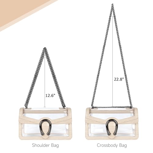 Image of Joryin Women's Stadium Approved Crossbody Bag for Women, Small Clear Bag Shoudler Purse with Chain Strap