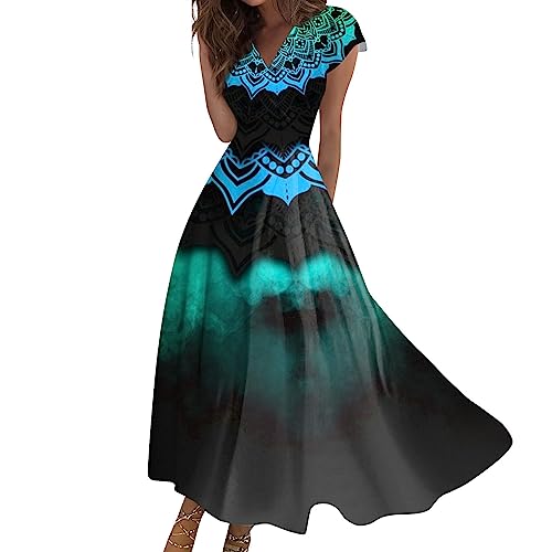 Kleid Damen Rundhals Boho Leicht Sommerkleider Kurzarm Hawaii Freizeitkleid Damen Kleider Luftig Tshirt Kleid Elegant Midikleid Sommerkleider Leicht...