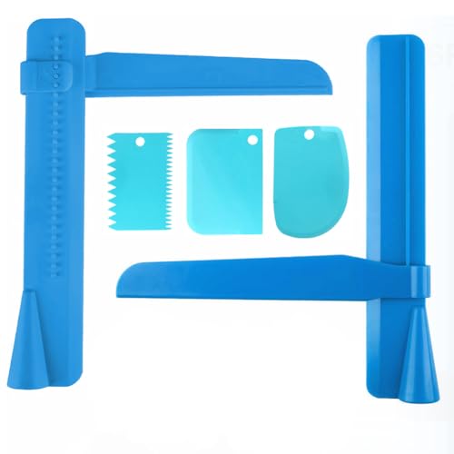 SwirlColor Cake Smoother Scraper, Adjustable Icing Smoother Tool, Cake Scraper Buttercream Smoother for Baking Butter Cream Fondant 5pcs