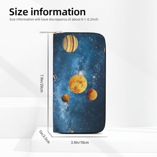 Milky Way Image Printed Zip Around Long Wallet For Women Men Pu Leather Clutch Purse,Card Holder, Coin Pocket Stylish Travel Leather Billfold For Daily Use & Gifting4