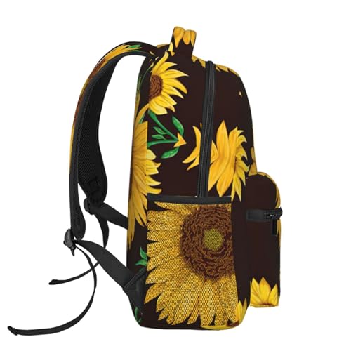 Mochila plegable ligera y compacta con estampado de girasol resistente 3
