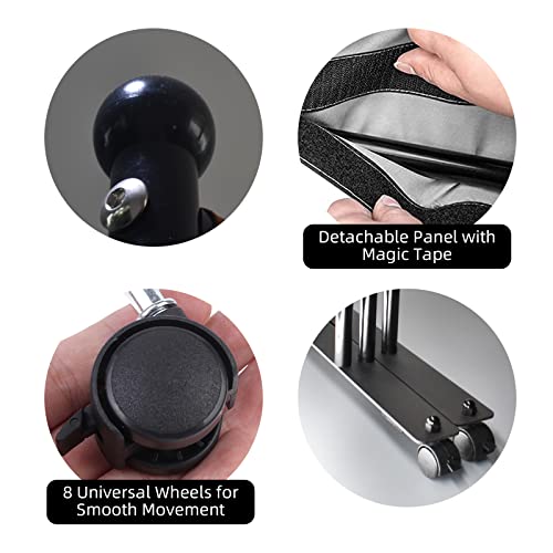 Room Divider, Folding Partition Privacy Screen, Office Partition - Room Divider Wall With Non-See-Through Fabric, Dividers For Bedroom, Restaurant, School, Church, 102"X71" (White) #TOP3