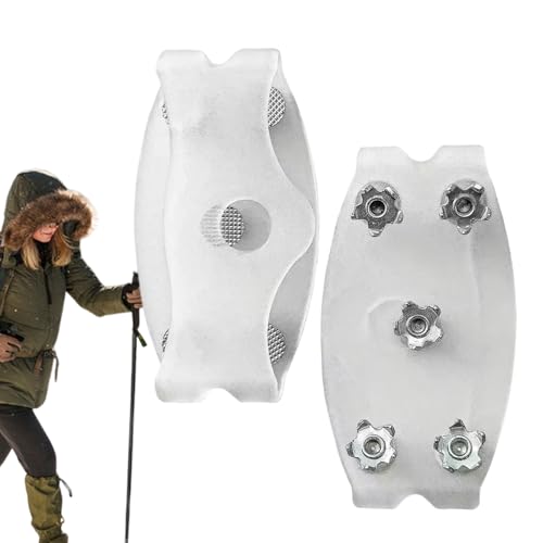 Pinchos para zapatos para cubrir la ciudad, clavos para nieve y hielo liso, 2 unidades de garras para zapatos con 5 dientes, agarre universal antideslizante para cubrir