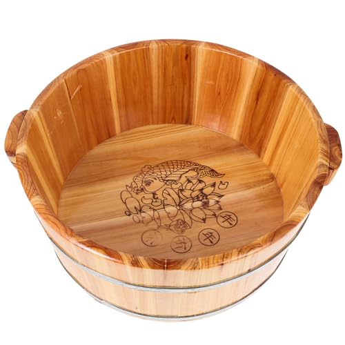 Seau pratique en bois léger pour bain de pieds et pédicure