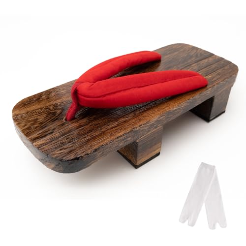 Image of Japanese Shoes Geta Wooden Clogs with Tabi Socks for Men Women