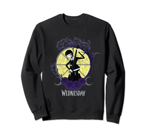 Miércoles Serie Miércoles jugando celo con ventana de vidrio Sudadera