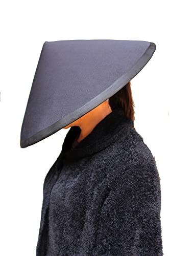 Flmitey Coolie Hat for Men Women - Funny Party Hats - Japanese Hat – Conical Hat – Rice Farmer Hats Black-Samurai Hat-Bamboo Hat