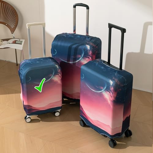 Image of HOKIPO 220gsm Durable and Washable Suitcase Covers for Trolley Suitcase, Small (18-19inch) - Moonlit Horizon (AR-6343-D10)