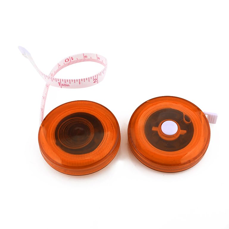 WINTAPE Retractable Soft Tape Measure, 60 Inch/50 cm, Orange, Fibreglass Blade, Push-Button Lock, 1.6 m - Image 2