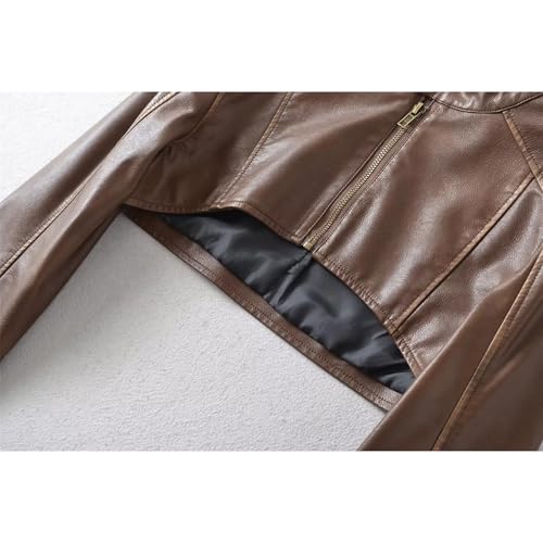Veste en PU délavé à manches longues pour sorties urbaines - 5