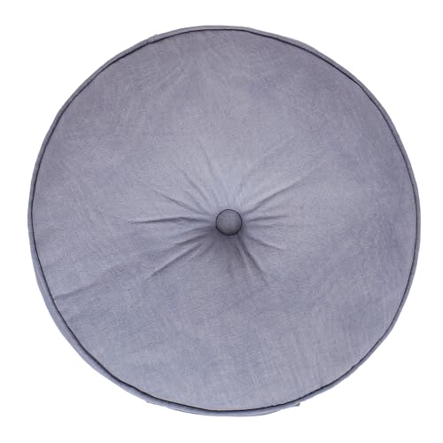 Image of Reversible 60x60x10 cm Woven Quilted Grey Floor Cushion with Cotton Filler for Seating, Patio Seat, Meditation, Yoga, Pooja, Guests, Living Room, Bedroom, Large Size 24x24x4 Inch