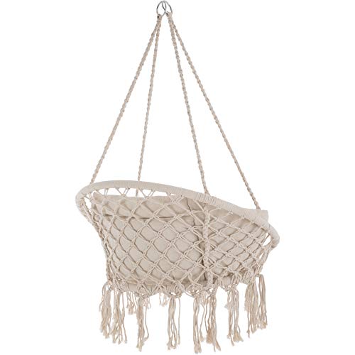 tectake Indoor und Outdoor Hängesessel, Terrassen und Balkonmöbel, Hängesessel mit Gestell, robuste Konstruktion mit… – Bild 5