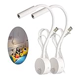 2 Pack Wall Mount Lamp Reading Light Plug Cord for Bed Easy Install AC85-265V Available(White, 2pcs...