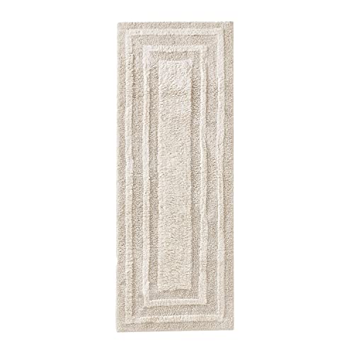 Eddie Bauer - Bathroom Rug, 100% Soft Plush Tufted Cotton Runner Rug, Highly Absorbent, Quick-Dry, and Skid-Resistant Backing (Logan Beige, 22" x 60")