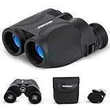 NOCOEX Prismáticos de 12 x 25 pulgadas para niños, plegables, compactos, de bolsillo, para adultos, impermeables, ligeros, de viaje, mini telescopio HD BAK4, lentes ópticas fáciles de enfocar para