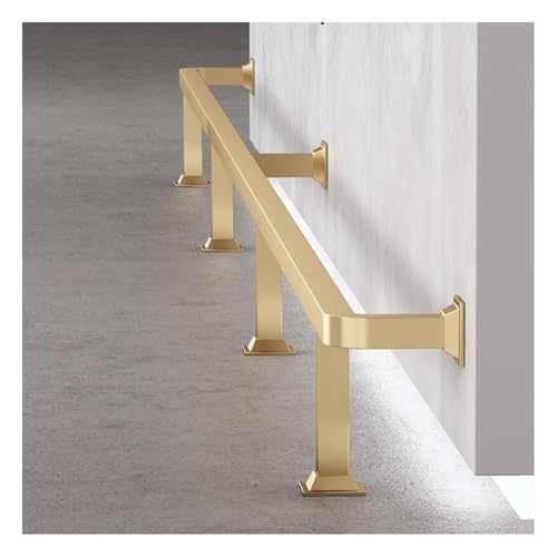 Soporte de barra de acero inoxidable, pasamanos de montaje en pared con conector interno para bar, garaje y escalera, acabado plateado duradero