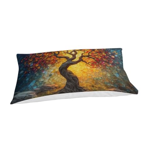 Set de Housse de Couette Arbre de Vie 3D Microfibre Super Douce 135x200 - 3