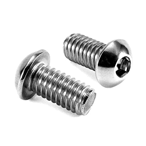 Image of 3 /8-16 x 5 /8 inch Button Head Socket Cap Bolts Screws, 20Pcs 304 Stainless Steel 18-8, Allen Hex Drive, Bright Finish by SG TZH(with Hex Spanner)