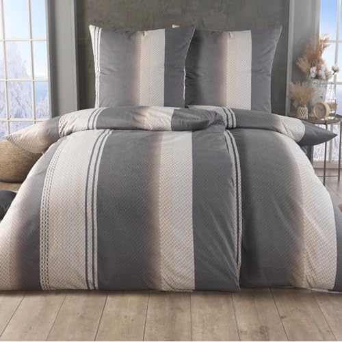 MALIKA 4 teilige kuschelige Baumwolle Soft Fein Biber Bettwäsche 135x200 +...