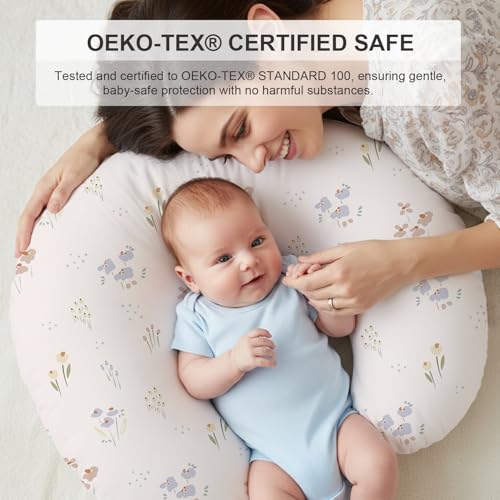 Image of Little Grape Land Nursing Pillow Covers 2 Pack, Soft & Breathable Removable Breastfeeding Pillows Covers for Feeding Pillows, Nursing Pillow Slipcover for Baby Girls Boys, (Wilderberry)