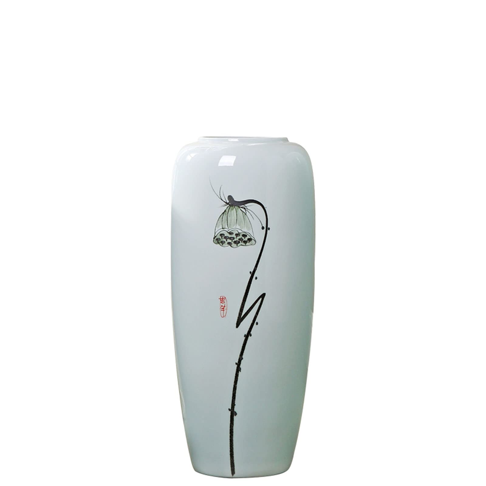 asdchZen Indoor Gardening Decorative Vases In The Living Room, Floor-Standing Ceramic Vase Large Vase Ornamental Vase Home Decoration Vase,26 * 60CM