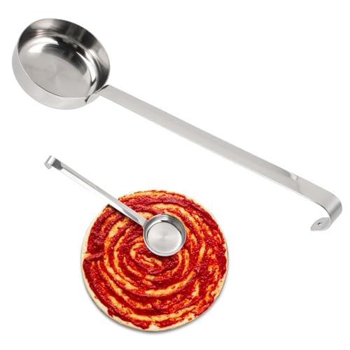 UTHCLO Cuchara para Salsa de Pizza de Acero Inoxidable Cucharón Plano para Untar y Servir Cocina Hogar y Restaurante