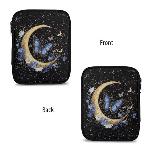 Image of Moon Crochet Hook Case Butterfly Flower Breathable Knitting Needle Organizer Portable for Home Travel Lightweight