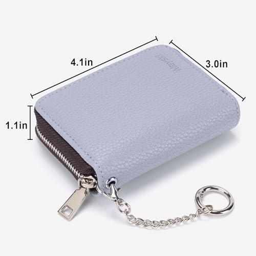 Image of Mayski Credit Card Holder, Zipper Credit Card Wallet for Women, Small Accordion Card Cases Holder, KeyChain Wallet, Business Card Holder, Canel Blue