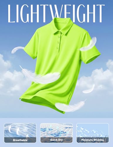 Image of TACVASEN Women's Golf Polo Shirts Short Sleeve UPF 50+ Sun Protection Golf Shirts for Women Quick Dry Collared Polos