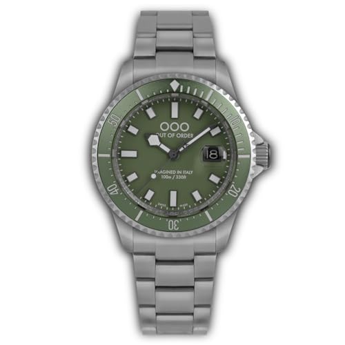 Montre Homme Swiss Made Out of Order CASA NOVA VERT en acier et verre saphir luxe