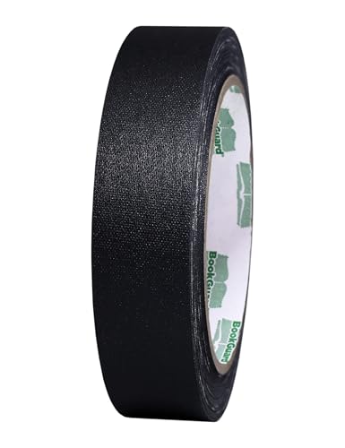 BookGuard 1 Inch Premium Bookbinding Repair Cloth Tape, 15 Yard Roll, Black
