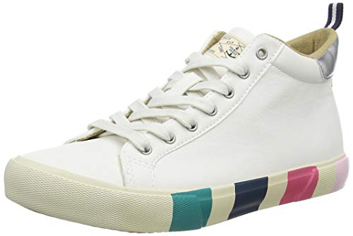 Joules Coast Mid PU, Zapatillas Altas para Mujer, Blanco (White White), 38 EU