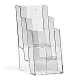 TAYMAR 1/3 A4 (trifold) Tisch-Prospektständer, Flyerständer, Prospekthalter, 3 Fächer (Innenmaß: 10.1 cm) optionale Wandmontage