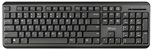 Trust ODY Silent Wireless Keyboard, leiser Tastenanschlag, spritzwassergeschützt, Deutsches QWERTZ-Layout