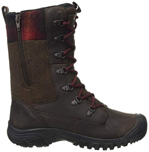 KEEN Bota feminina Greta Tall Wp Snow, Castanho/Mantas, 6