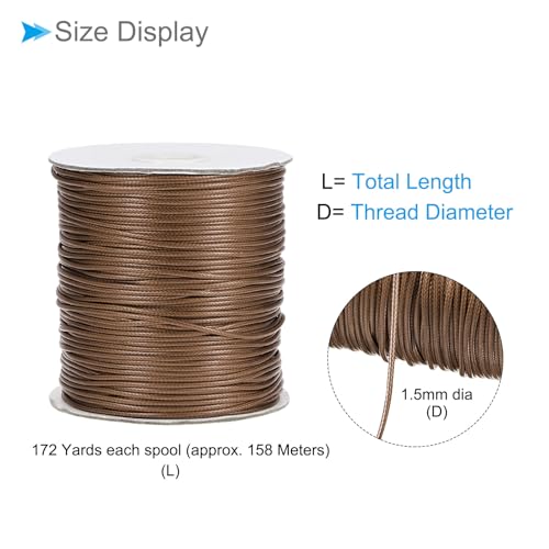 Fil en polyester ciré marron pour tressage et nœuds solides de bijoux