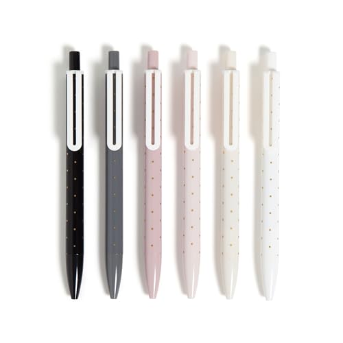 U Brands Laguna Ballpoint Pens, 6 Count, Foil Dots, Bold