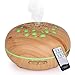 WD&CD 550ML Diffuseur Huiles Essentielles Avec Télécommande, Humidificateur Diffuseur D'huile Essentielle Electrique pour Maison, Bureau, Chambre, Yoga, Grain de Bois Clair