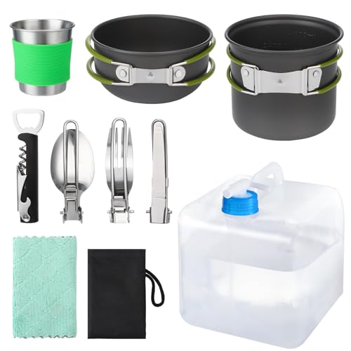 Newofview Camping Geschirr Set,9 Teiliges Camping Kochgeschirr Set mit...