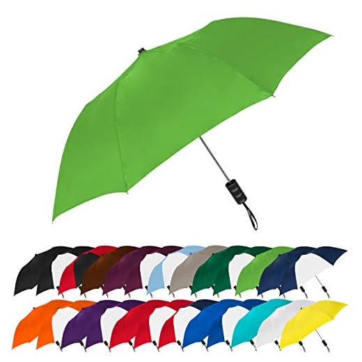 STROMBERGBRAND UMBRELLAS Spectrum Popular Style 15" Automatic Open Umbrella Light Weight Travel Folding Umbrella for Men and Women, (Lime Green)