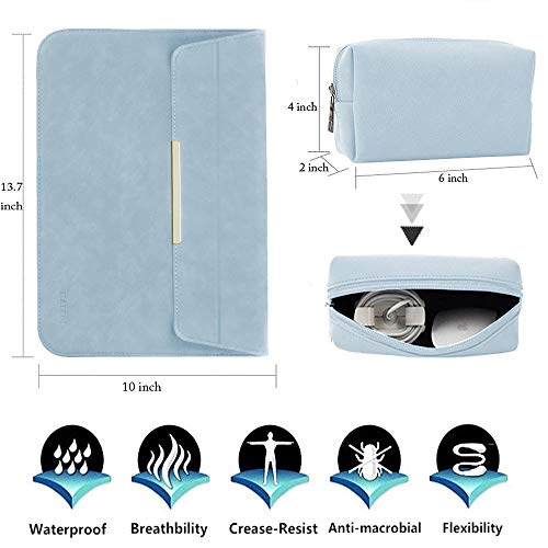 Kalidi 13.3-14 Inch Laptop Stand Sleeve Case Faux Suede Leather For 13.3 13.5 13.6 14 Inches Macbook Air Pro Retina 13"-14" Surface Pro With Pouch #TOP4