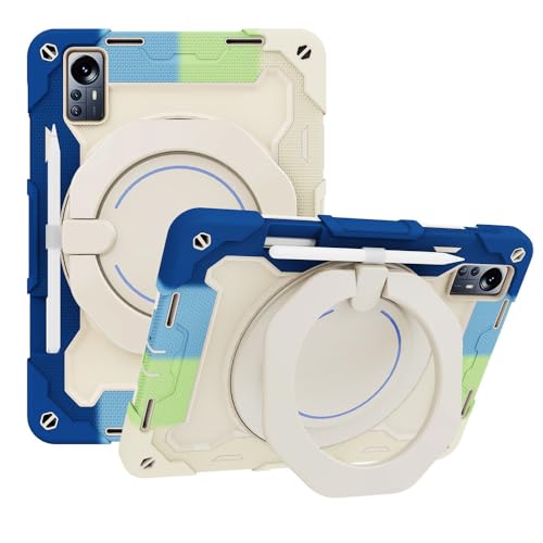 Coque Xiaomi Pad 5 Pro 12.4 JZ en silicone avec béquille rotative et bandoulière intégrée